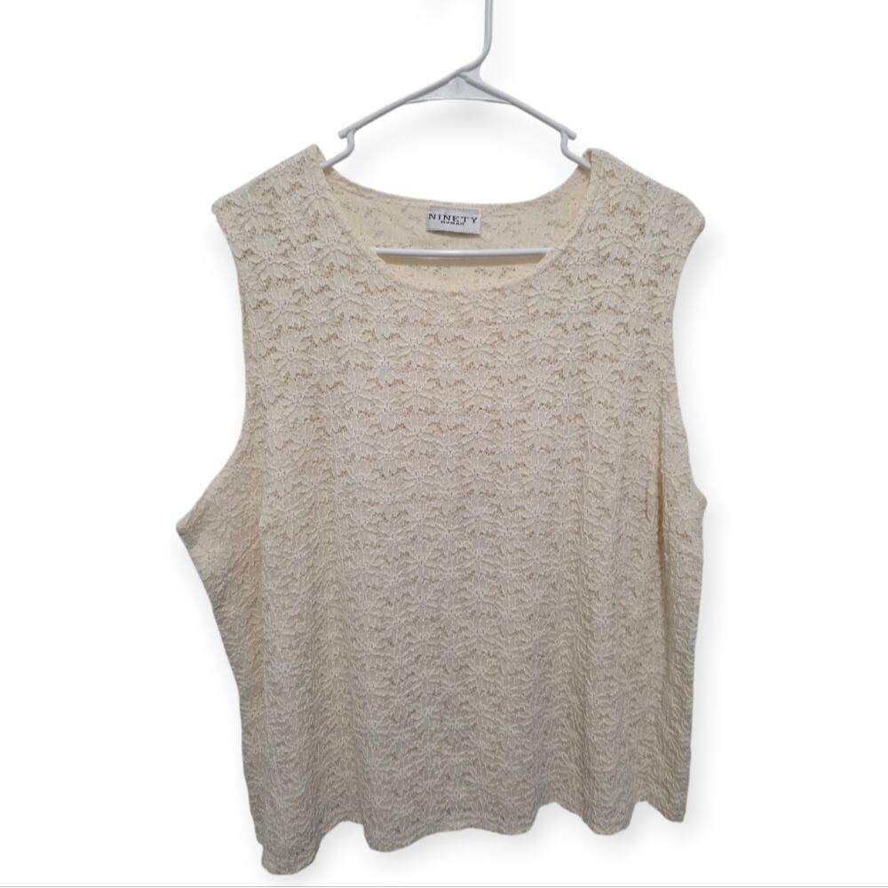 Ninety Vintage Floral Lace Tank 1X